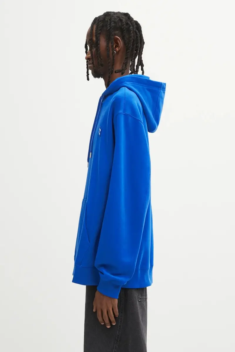 felpa in cotone HOODIE uomo colore blu con cappuccio BO42FYHD0101BL miniatura 2