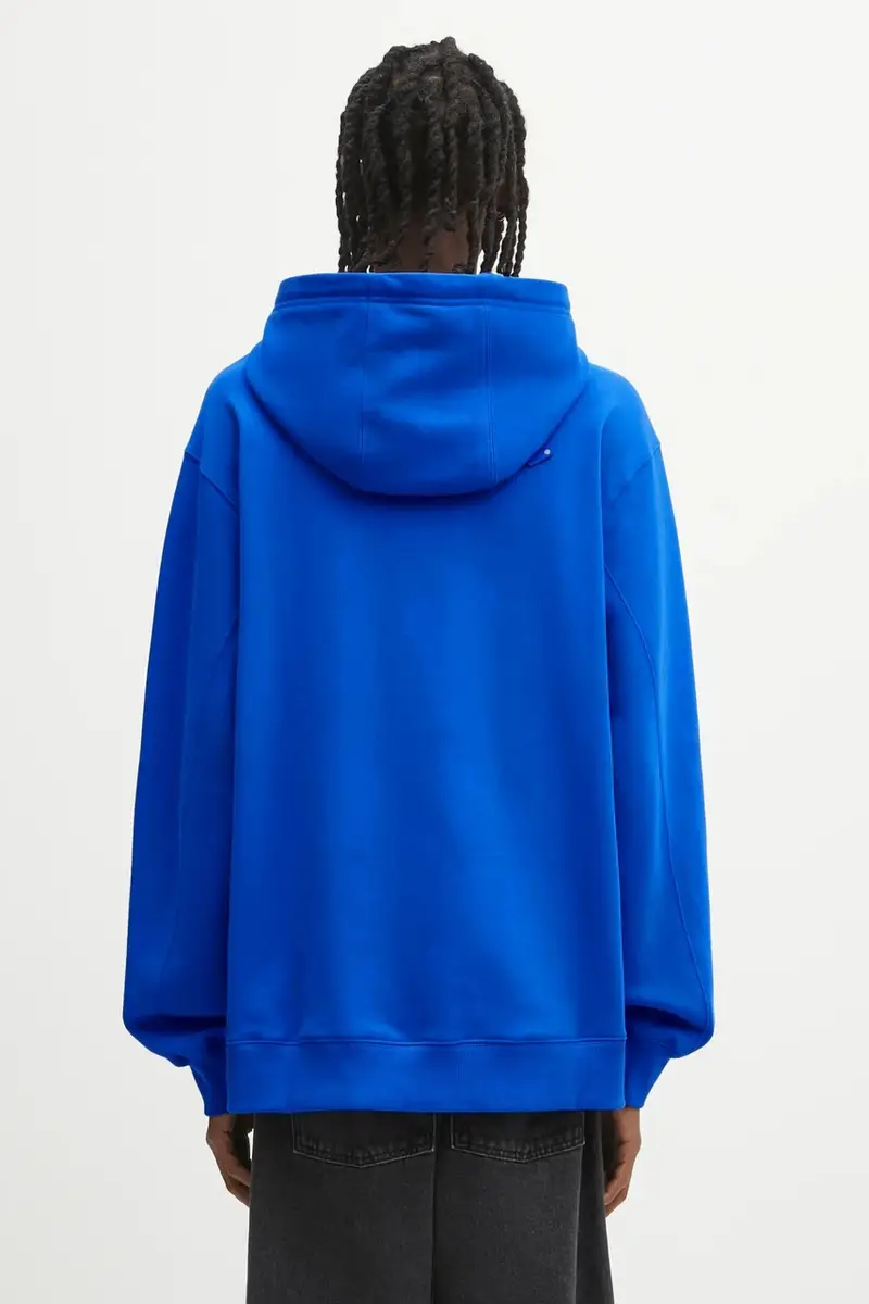felpa in cotone HOODIE uomo colore blu con cappuccio BO42FYHD0101BL miniatura 3