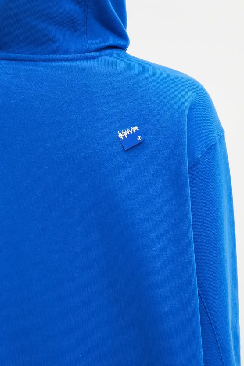 felpa in cotone HOODIE uomo colore blu con cappuccio BO42FYHD0101BL miniatura 5