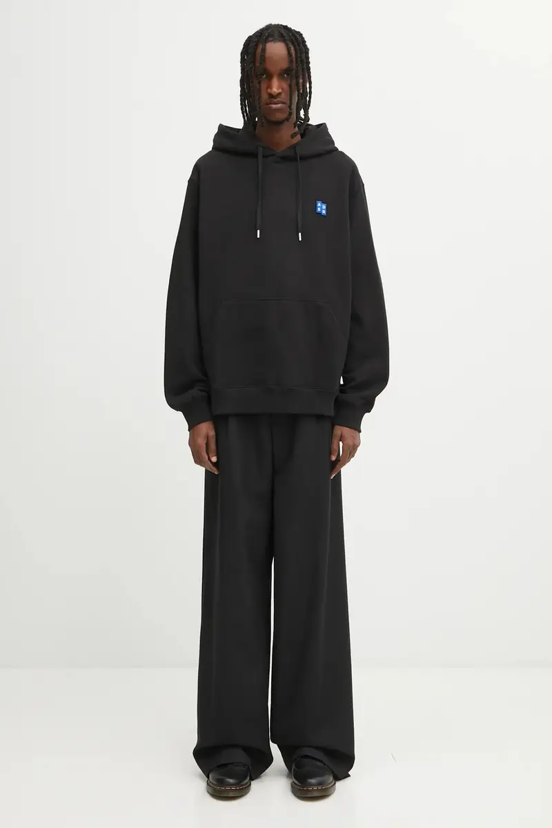 felpa in cotone HOODIE uomo colore nero con cappuccio BO42FYHD0101BK miniatura 5