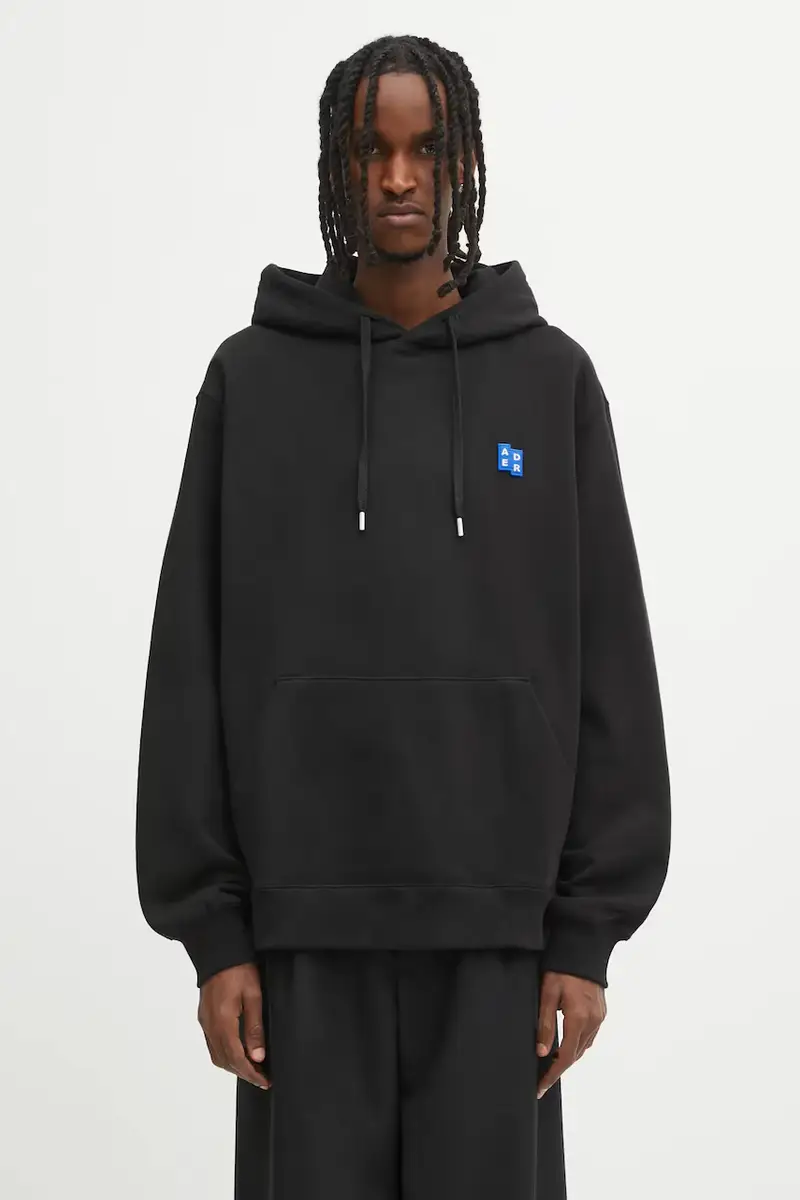 felpa in cotone HOODIE uomo colore nero con cappuccio BO42FYHD0101BK