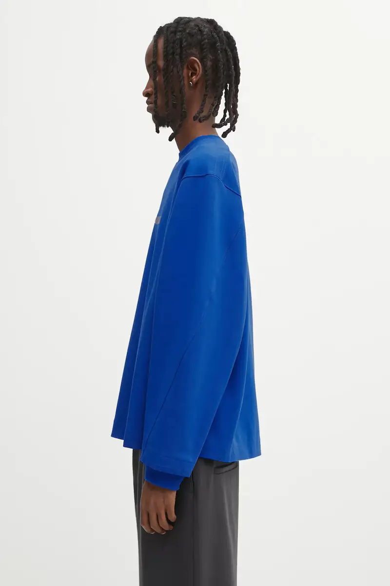 felpa SWEAT SHIRT uomo colore blu con applicazione BO01FWSW0107BL miniatura 2