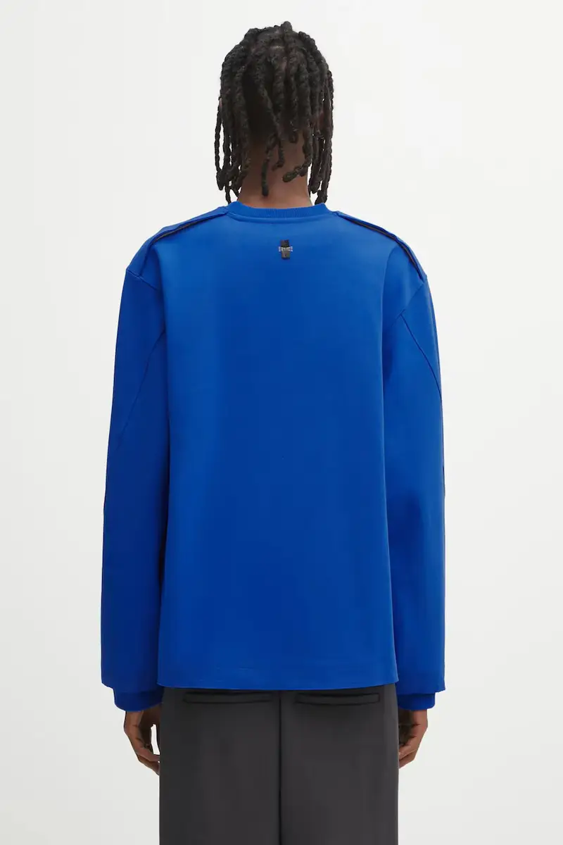 felpa SWEAT SHIRT uomo colore blu con applicazione BO01FWSW0107BL miniatura 3