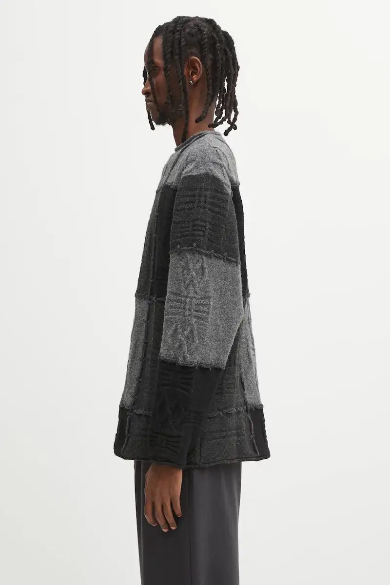 maglione con lana KNIT colore grigio BO01FWKT0301BK miniatura 2