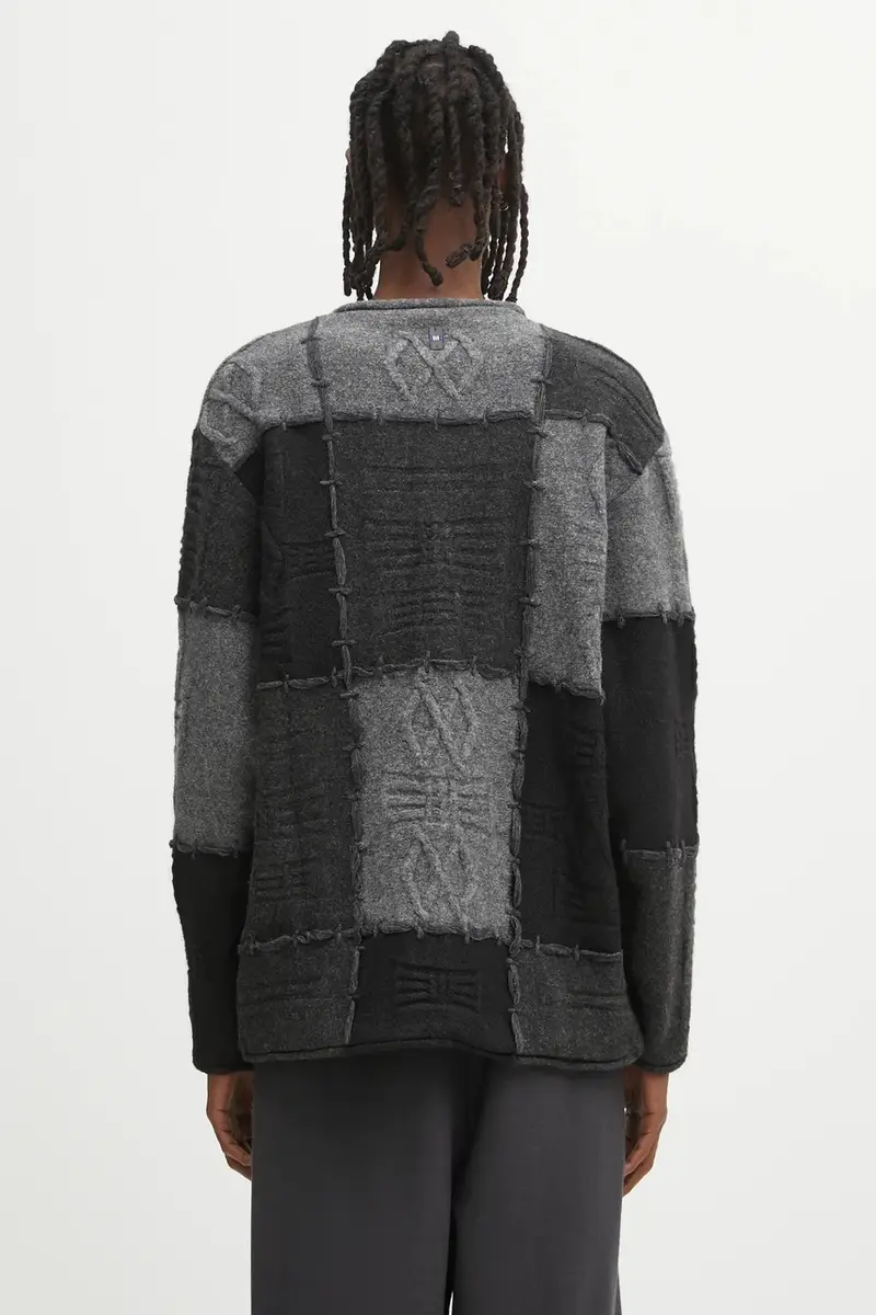 maglione con lana KNIT colore grigio BO01FWKT0301BK miniatura 3