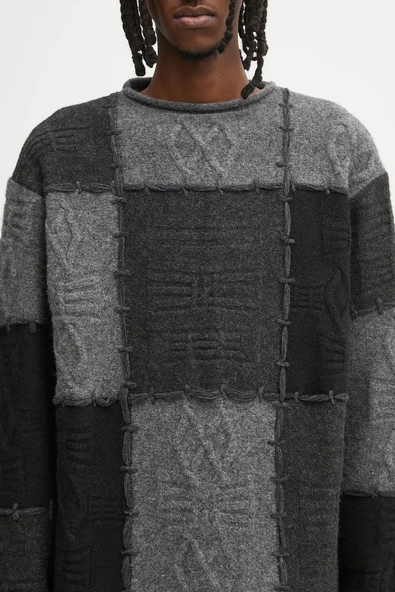 maglione con lana KNIT colore grigio BO01FWKT0301BK miniatura 4