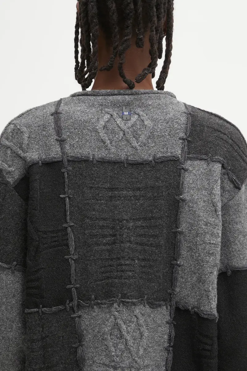 maglione con lana KNIT colore grigio BO01FWKT0301BK miniatura 5