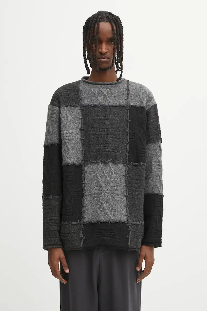 maglione con lana KNIT colore grigio BO01FWKT0301BK