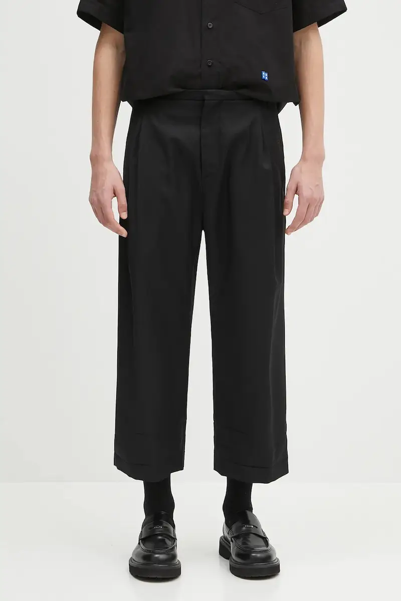 pantaloni in lana Apparel-Bottom colore nero BO01SSSA0205BK