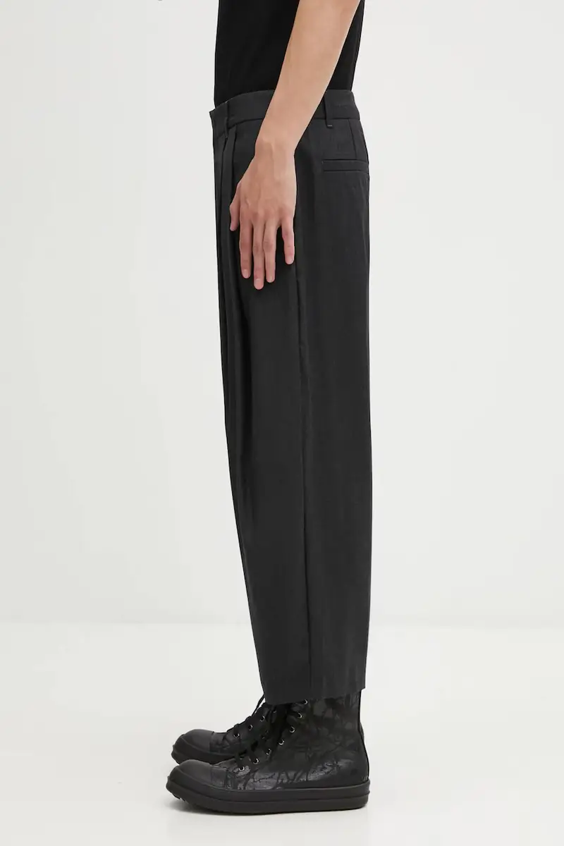 pantaloni in lana SLACKS uomo colore grigio BO42FYSA0101GR miniatura 2