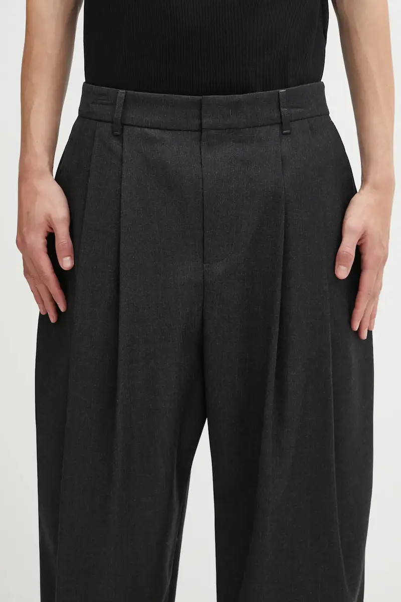 pantaloni in lana SLACKS uomo colore grigio BO42FYSA0101GR miniatura 4