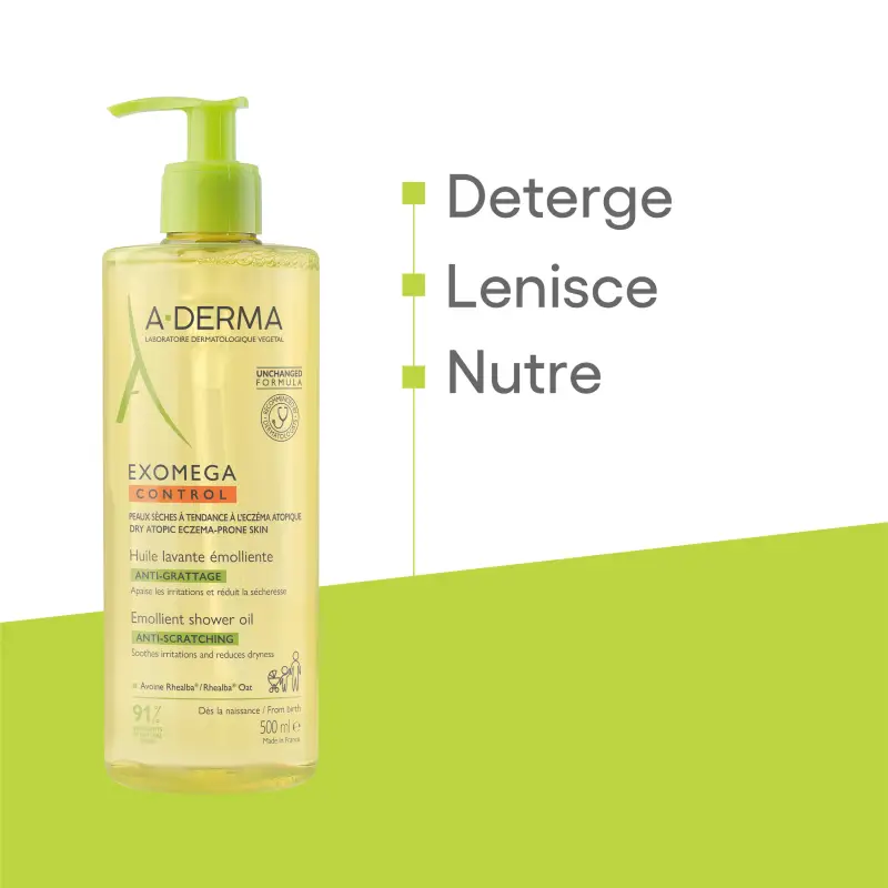 Exomega Control OLIO LAVANTE EMOLLIENTE ANTI-GRATTAGE - Olio doccia miniatura 2