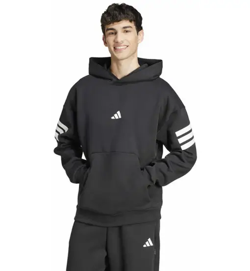 3-Stipes - felpa con cappuccio - uomo Black