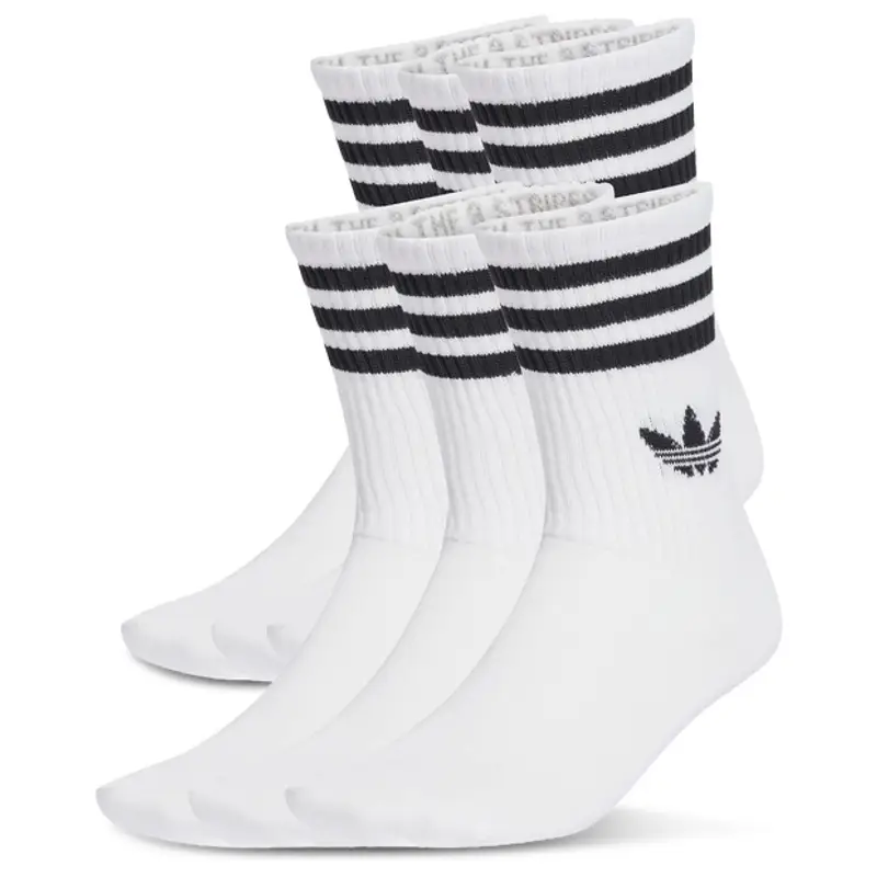 3-stripes Crew Socks 6 Pairs unisex Calze - Bianco - Poliestere - Foot Locker White