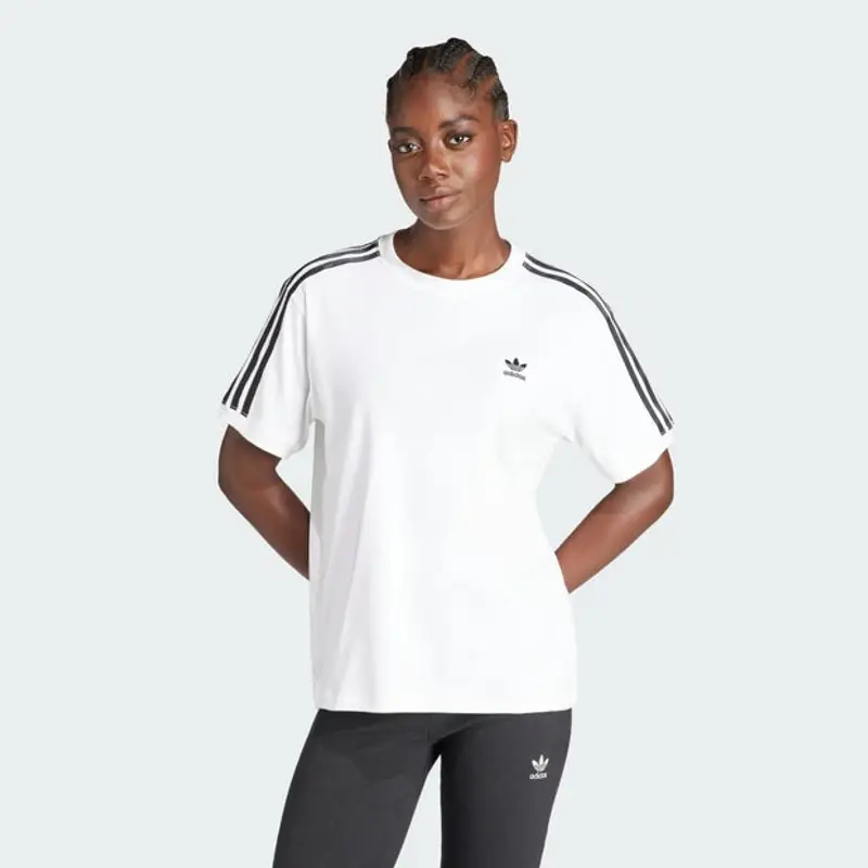 3 Stripes female Magliette - Bianco - Jersey di cotone - Foot Locker White