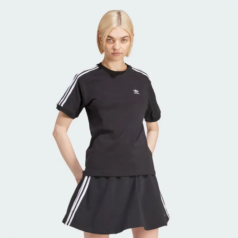 Adidas 3 Stripes female Magliette - Nero - Jersey di cotone - Foot Locker