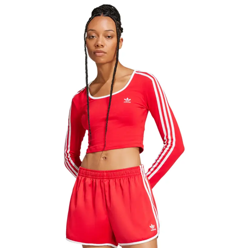 Adidas 3 Stripes female Magliette - Rosso - Jersey di cotone - Foot Locker