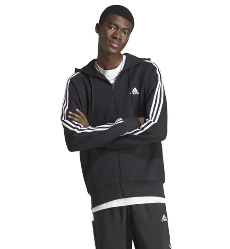 3 Stripes Full Zip M - felpa con cappuccio - uomo Black