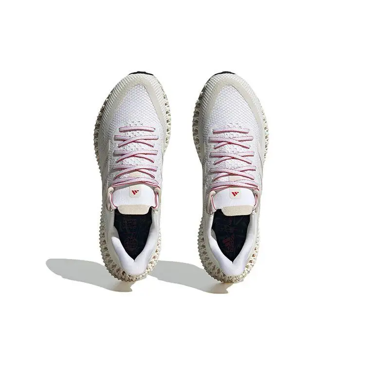 4D FWD Comode alla Moda Tessuto Antiscivolo Resistenti all Usura Scarpe da Corsa Basse Sneakers Unisex Bianche Rosse IE4554 40 miniatura 2