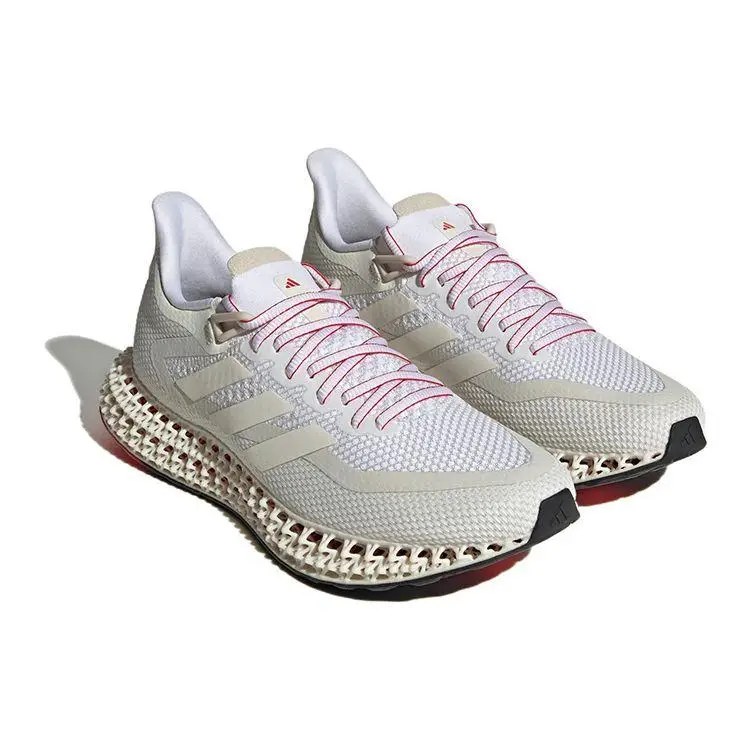 4D FWD Comode alla Moda Tessuto Antiscivolo Resistenti all Usura Scarpe da Corsa Basse Sneakers Unisex Bianche Rosse IE4554 44 miniatura 5