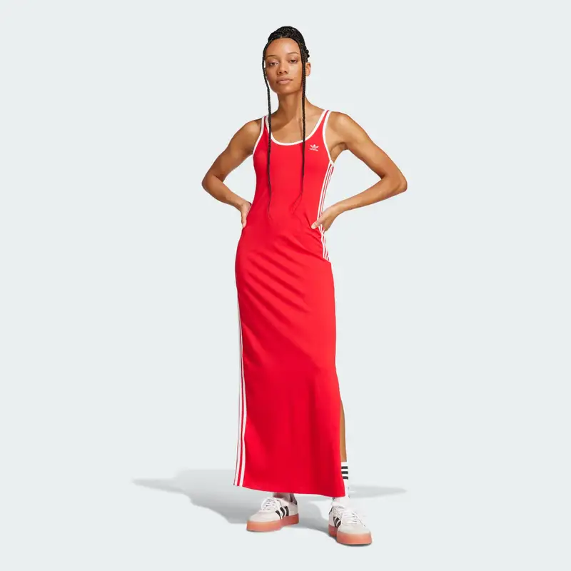 Abito adicolor 3-Stripes Tank Maxi Better Scarlet
