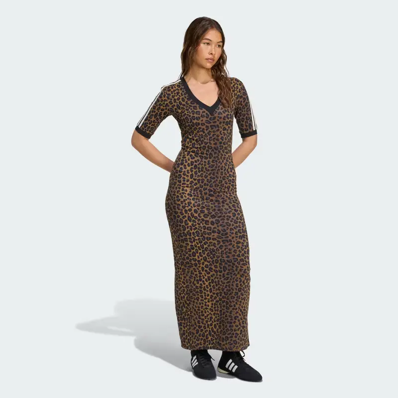 Abito Leopard V-Neck Maxi Multicolor miniatura 3