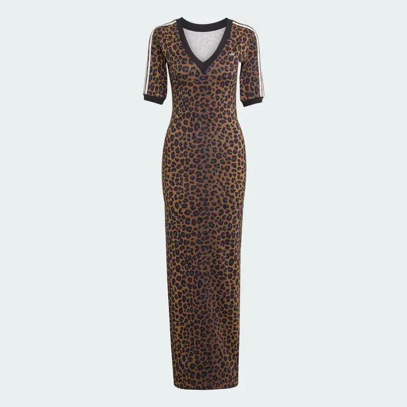 Abito Leopard V-Neck Maxi Multicolor miniatura 4