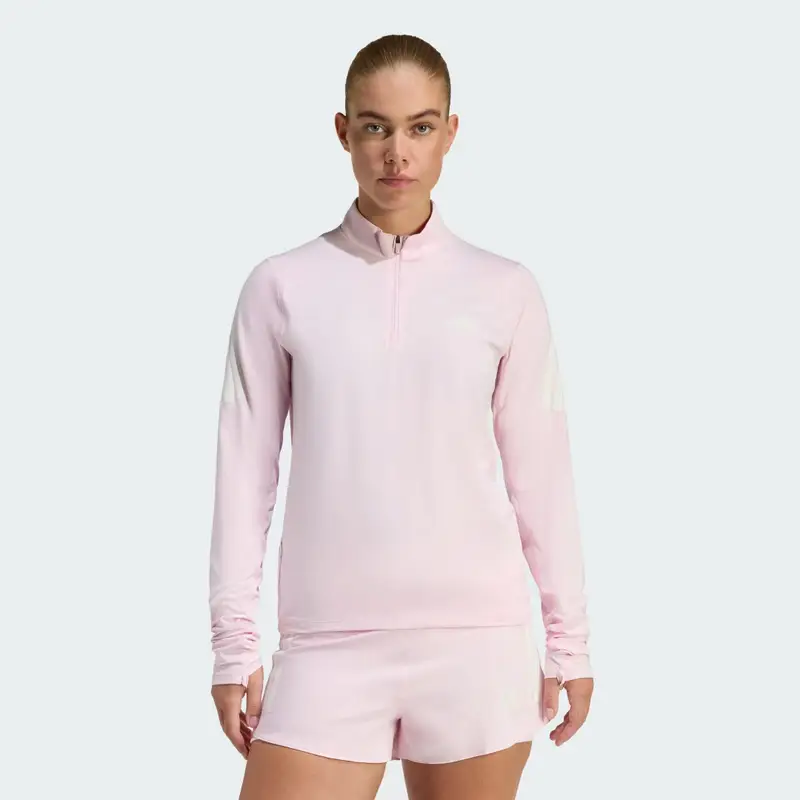 adi365 Jumper Iconic Running 1/2 Zip Clear Pink