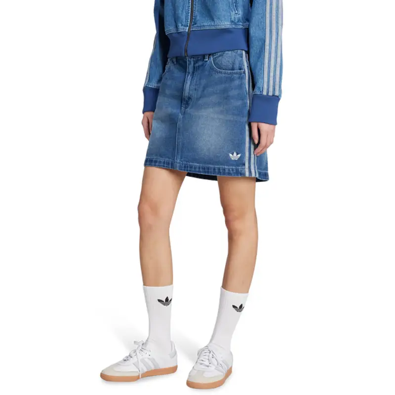 Adidas Adicolor 3-stripes Denim Mini female Gonne - Blu - Jersey di cotone - Foot Locker