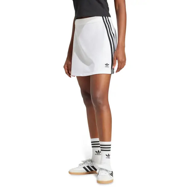 Adicolor 3-stripes Mini Skirt female Gonne - Bianco - Poly Mesh - Foot Locker White