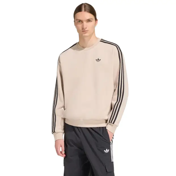 Adicolor 3-stripes Oversized Crewneck Uomo - Felpe Beige - di cotone