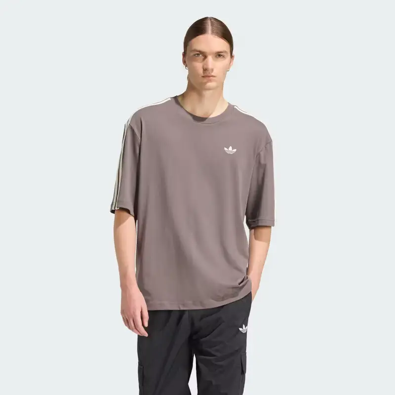ADICOLOR 3-STRIPES OVERSIZED TEE Charcoal