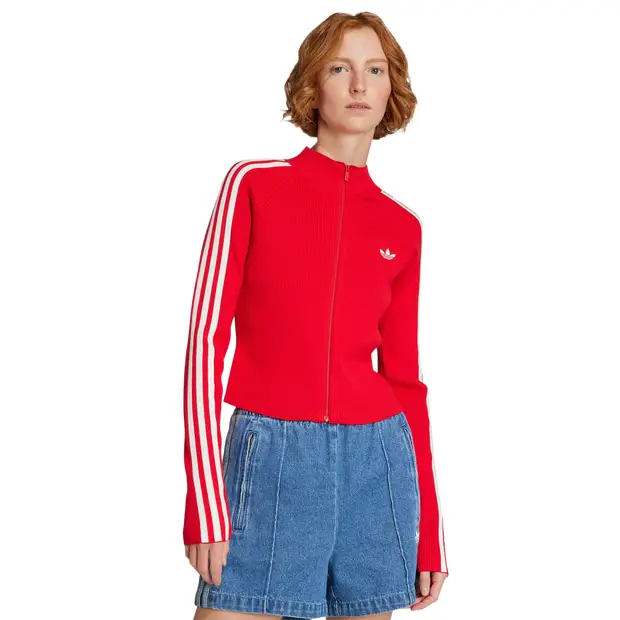 Adicolor 3-stripes Slim Sports Jacket female Giacche - Rosso - Tela di cotone - Foot Locker Red