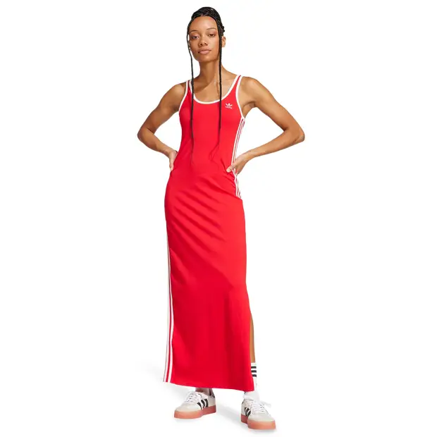 Adicolor 3-stripes Tank Maxi Dress female Gonne - Rosso - Jersey di cotone - Foot Locker Red