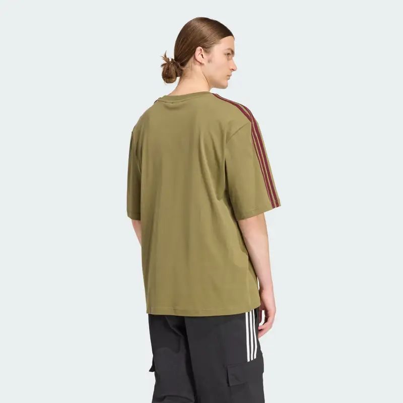 ADICOLOR 3 Strisce T-shirt Oversize Focus Olive miniatura 2