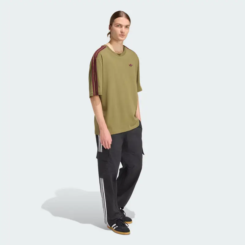 ADICOLOR 3 Strisce T-shirt Oversize Focus Olive miniatura 3