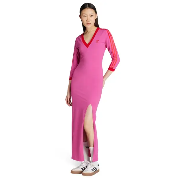 Adicolor Classics 3-stripes Maxi Dress female Gonne - Rosa - Jersey di cotone - Foot Locker Pink