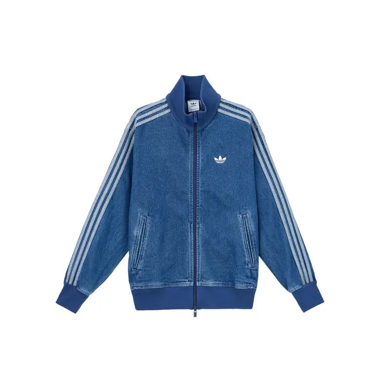 Adidas Giacca da Tuta Denim Blu Medio Uomo