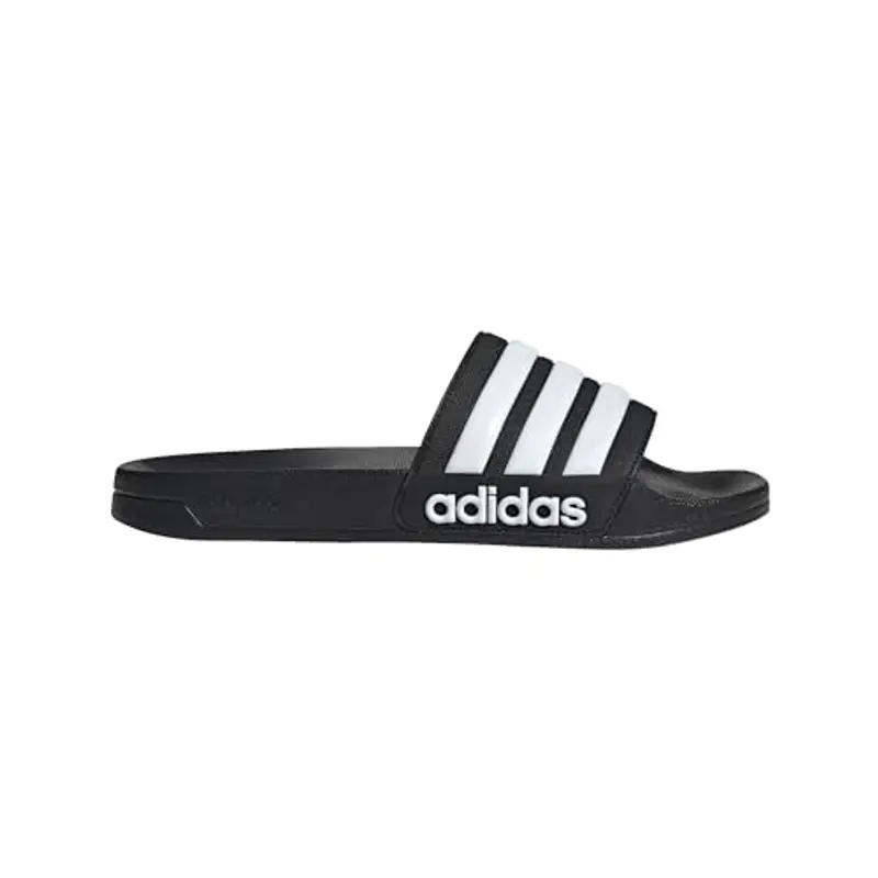 adidas Adilette Shower Slides, Infradito Unisex - Adulto, Nero Bianco Nero, 12 Women/11 Men