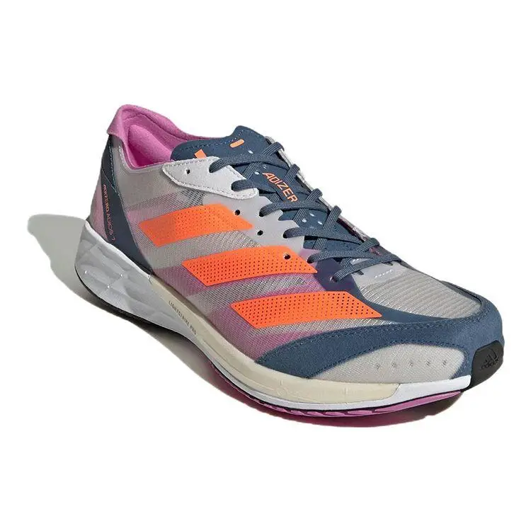 Adizero Adios 7 Grigio Scuro Arancione Solare Sneakers Unisex Wonder-Steel GX6647 42 miniatura 2