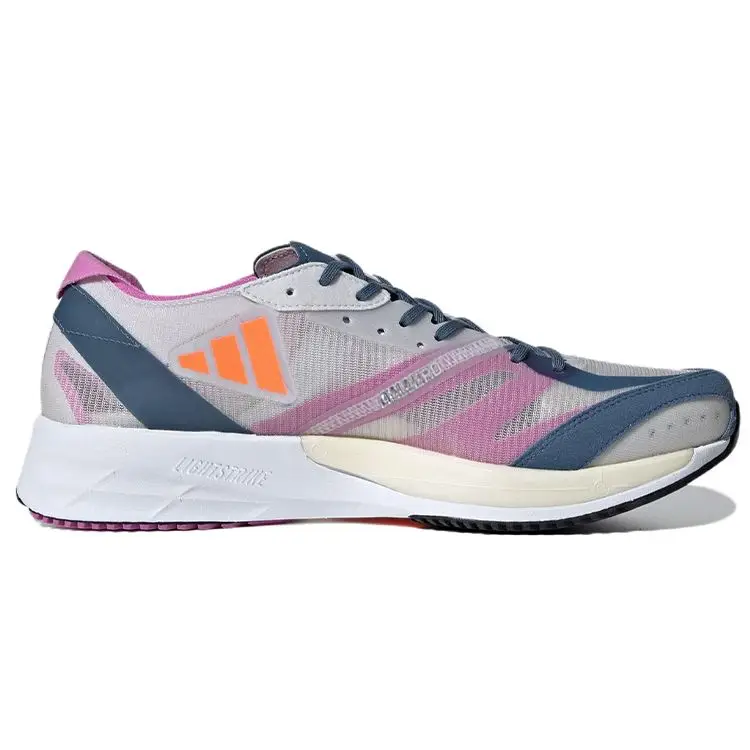 Adizero Adios 7 Grigio Scuro Arancione Solare Sneakers Unisex Wonder-Steel GX6647 42 miniatura 3