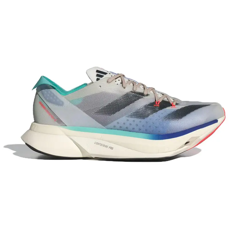 Adizero Adios Pro 3 Aurora Ink Flash Aqua Sneakers Unisex Crema Bianco Sporco IE6237 39⅓ miniatura 4