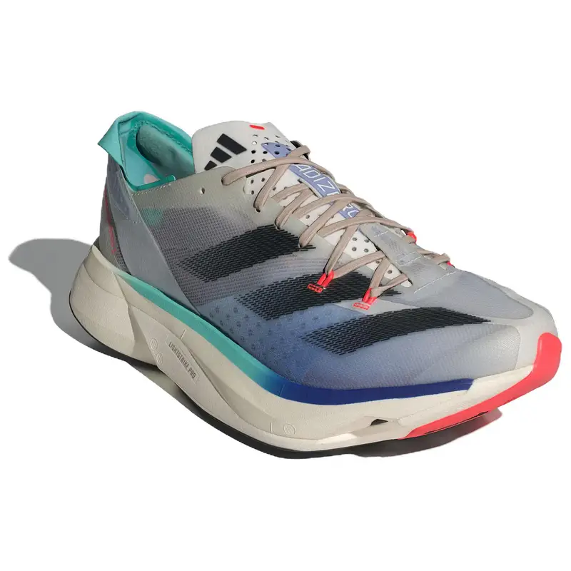 Adizero Adios Pro 3 Aurora Ink Flash Aqua Sneakers Unisex Crema Bianco Sporco IE6237 44⅔ miniatura 5
