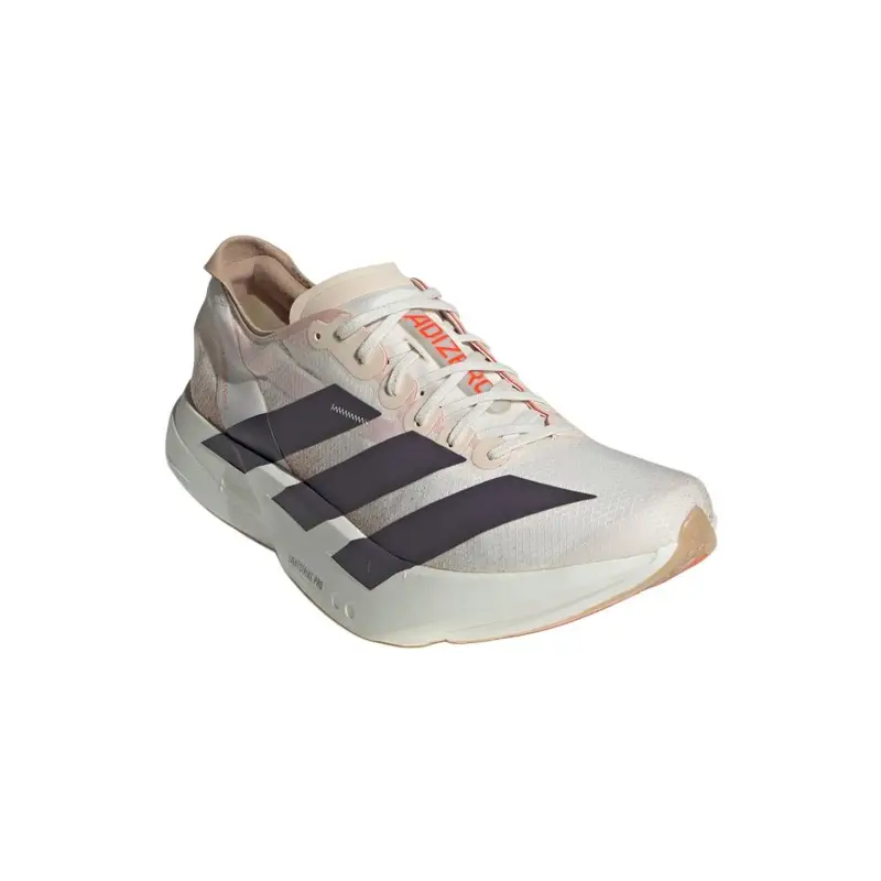 Adizero Adios Pro 4 Bianco Gesso Grigio Strata Sneakers Uomo Crema Arancione Impatto JR6367 40⅔ miniatura 2