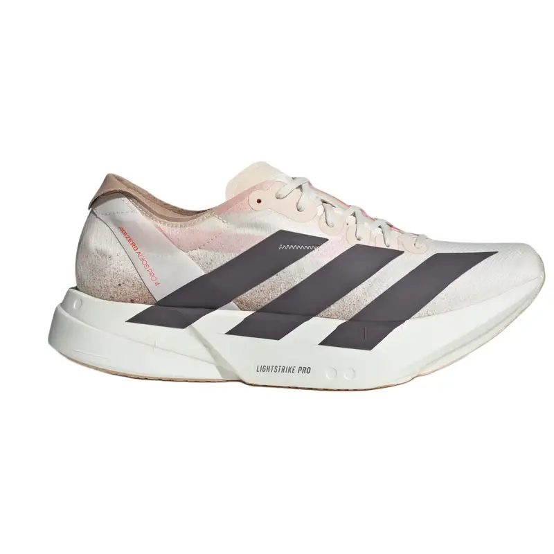 Adizero Adios Pro 4 Bianco Gesso Grigio Strata Sneakers Uomo Crema Arancione Impatto JR6367 40⅔ miniatura 4
