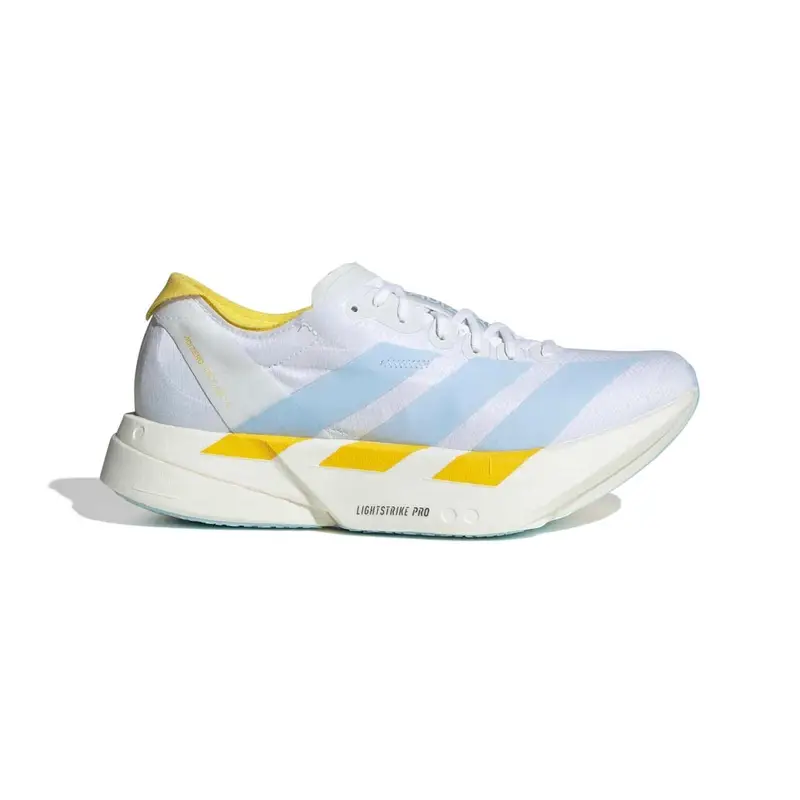 Adizero Adios Pro 4 Boston Bianco Blu Giallo - Scarpe Running Donna EUR 38 2/3 / UK 5,5