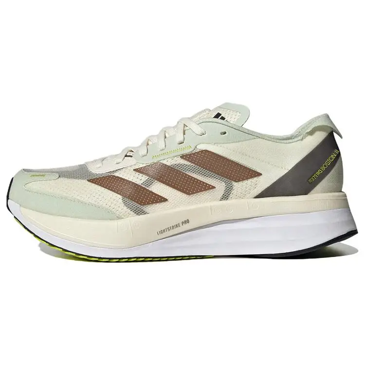 Adizero Boston 11 Tessuto Confortevole Pelle Sintetica Scarpe da Corsa Basse Scarpe da Corsa Unisex Beige ID4443 47⅓