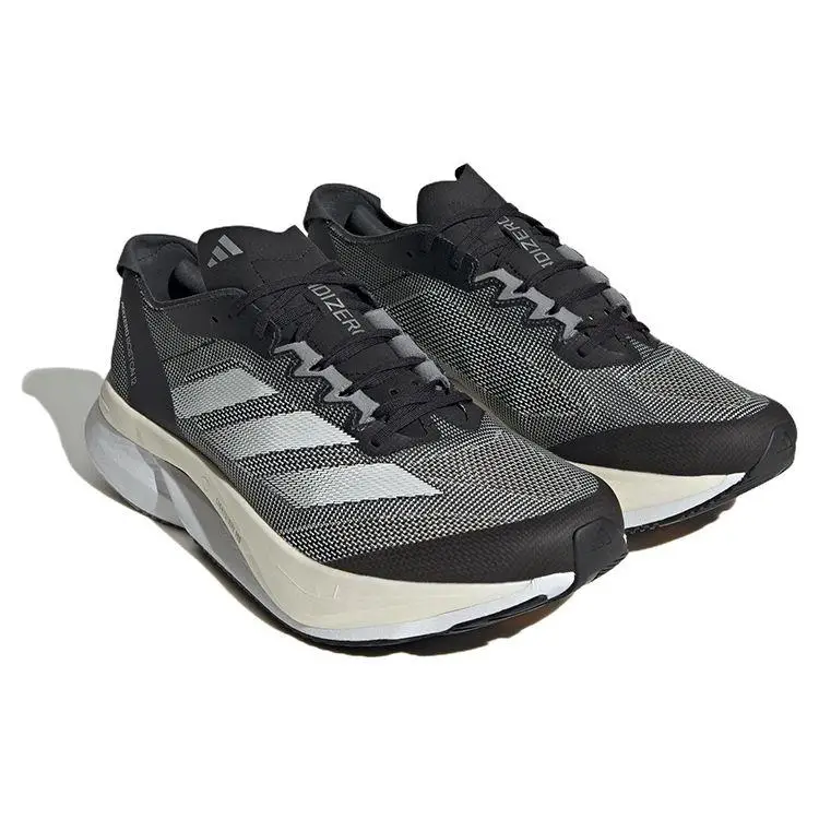 Adizero Boston 12 Nero Bianco Uomo Sneakers Core-Black Cloud-White Carbonio ID4234 44 miniatura 5