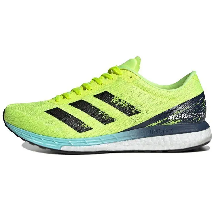 Adizero Boston 9 Giallo Solare Scarpe da Ginnastica da Uomo Nero Core Azzurro Chiaro H68740 40
