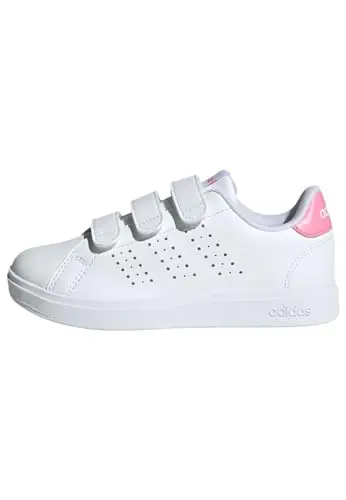 adidas Advantage Base 2.0 Shoes Children, Scarpe da Tennis Unisex-Adulto, Cloud White/Bliss Pink/Core Black, 33 EU